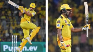 Chennai Super Kings' batter Shivam Dube plays a shot during the Indian Premier League (IPL) 2024 T20 cricket match between Chennai Super Kings and Gujarat Titans, at MA Chidambaram Stadium in Chennai, Tuesday, March 26, 2024. (PTI Photo)